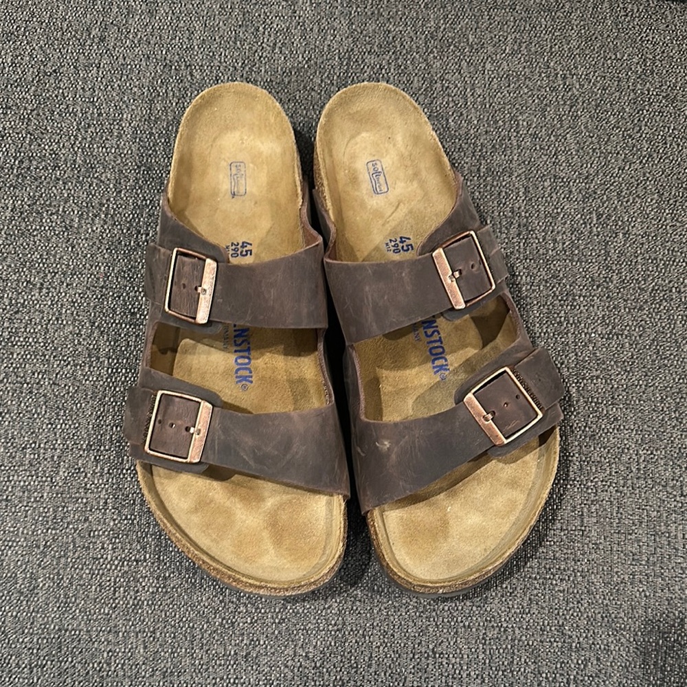 Birkenstock Dark Brown Leather Sandals